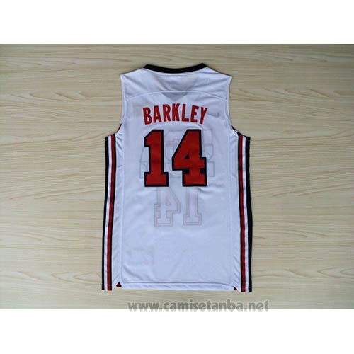 Camiseta USA 1992 Charles Barkley #14 Blanco
